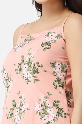 Image of POPWI1NGS Casual Printed V-Neck Short Sleeves Knee-Length Fit and Flare Dress for Women || Frokc-Style Summer Wear Dresses for Women || Loose-Fit Comfortable Women Dress for Regular Wear