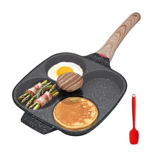 Egg Frying Pan, Pancake Pan With Lid Nonstick 4 Cups Fried Egg Pan Aluminium Alloy Cooker For Breakfast, Suitable For Gas Stove & Induction Cooker