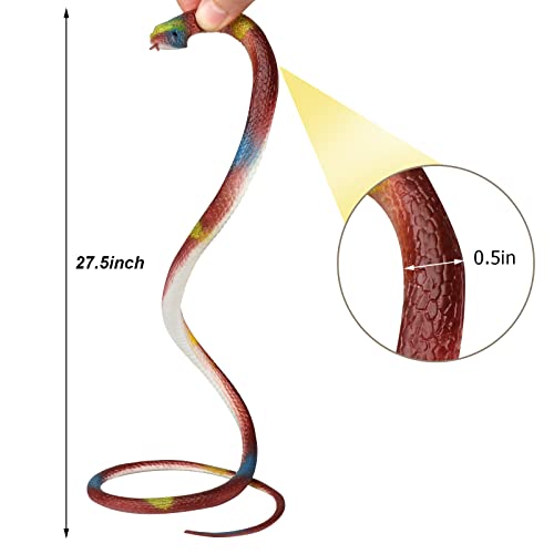 Rubber Snakes to Keep Birds Away - Realistic Fake Rubber Snakes for Garden Props to Scare Birds, Squirrels, Mice and Pranks (4 Pieces) - Image 3