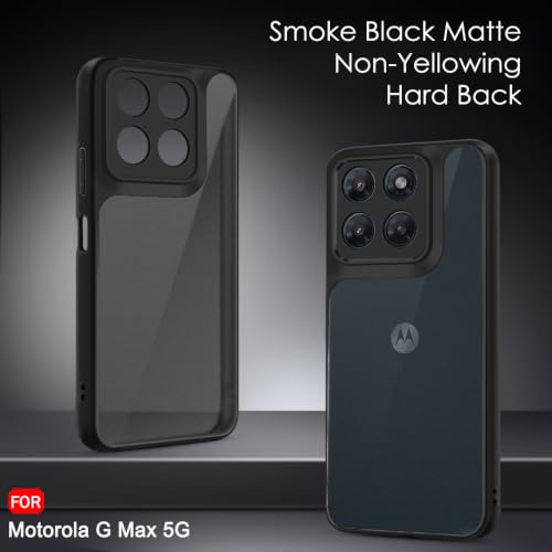 Image of TheGiftKart Hybrid Shockproof Back Cover Case for Motorola Moto G Max 5G | Camera Protection Module | Hard Back Cover Case for Moto G Max 5G (PC & TPU, Translucent Smoke Matte Back, Black Sides)