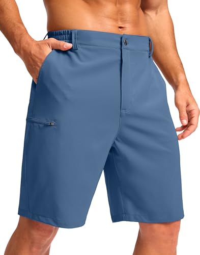 G Gradual Men's Casual Shorts 9" Lightweight 4 Pockets Stretch Quick-Dry Summer Shorts for Golf Work Hiking Trips (9", Blue, XL)