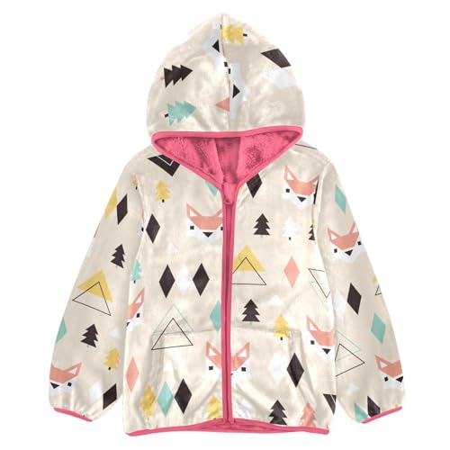 OTVEE Fox Animal Kids Hoodie Jacket Fall Spring Full Zip Warm Outwear Coat