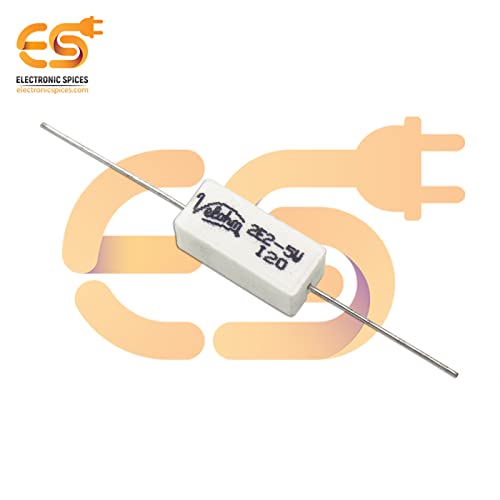 Image of 2.2 Ohm (Ω) 5 Watt Fusible Ceramic Cement Power Resistor Pack of 5pcs
