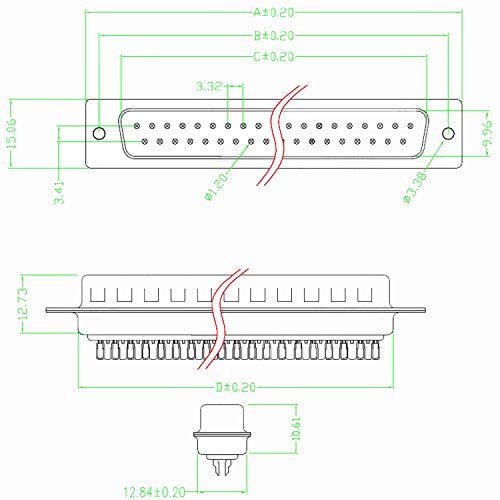 Set de 10 Adaptadores Conector DB9 Macho 9 Pines Solder miniatura 6