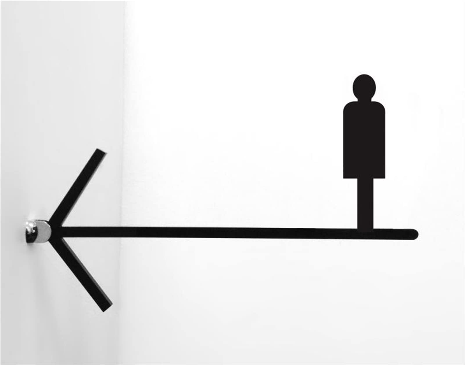 Letrero de baño de Doble Cara para Hombres y Mujeres, con Flecha guía, Placa de señalización, Tarjeta de guía para Inodoro, Placa acrílica de Montaje Lateral Personalizada (J)