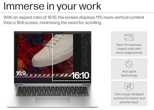 Image of HP EliteBook 840 G11 Copilot+ Business Laptop 14.0 inch Touchscreen IPS FHD+ Display (Intel Ultra 5 125U (> i7-1355U), 16GB DDR5, 512GB SSD, 2 Thunderbolt 4, WiFi 6E, Webcam, Bluetooth 5.3, Win 11 Pro)