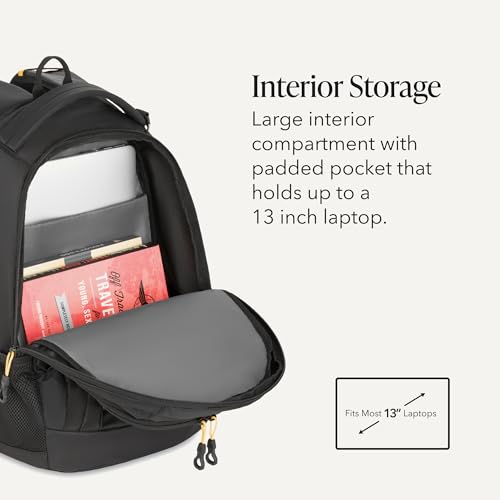 Image of SWISSGEAR Bungee Core Laptop Backpack, Fits Most 13-Inch Laptops, Airflow Back Panel, Reflective Accents, and Bungee Cord System, Black, 26L, 17.25-Inch