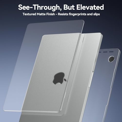 Image of EooCoo Case Compatible for MacBook Pro 14 inch M5 2026 2025-2021 M4 M3 M2 M1, A3427 A3426 A3434 A3112 A3185 A3401 A2918 A2992 A2779 A2442 Pro /Max, Ultra-Thin Translucent Hard Shell Cover - Matte Clear