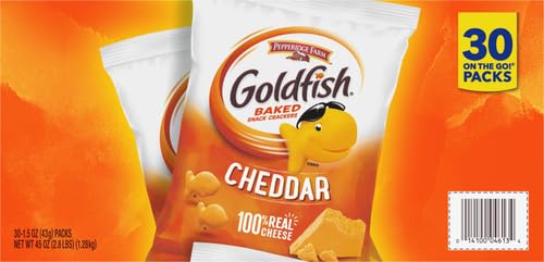 Goldfish Crackers Big Smiles Variety Pack with Cheddar, Colors, and Pretzels, Snack Packs, 30 Ct