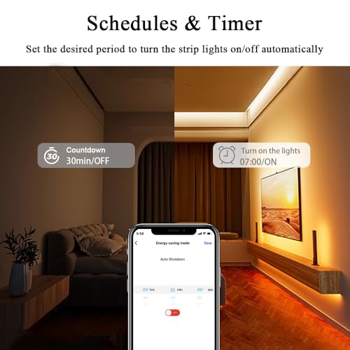 Image of LANBON L8 LCD Smart Light Strip Switch, with 32.8FT LED Strip Lights, 2.4G WiFi Wall Touchscreen Switch Support to DIY Brightness /Colors, Compatible with Alexa /Google Home, APP Remote Control, L8-HLS