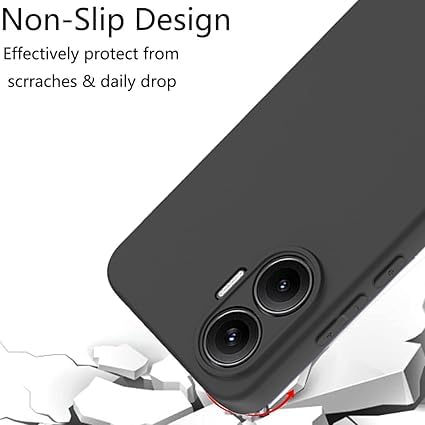 Image of Designerz hub Poco F7 5G Back Cover | Soft Silicone Slim Back Case Cover for Poco F7 5G- Black