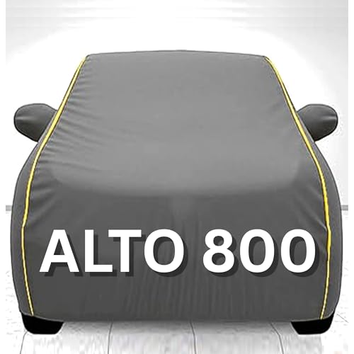 Image of Waterproof Car Body Cover for Maruti Alto k10 with Mirror Pocket, Soft Cotton Lining, Triple Stitched (Heat Resistant Metallic Grey