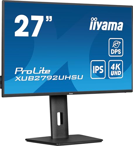 iiyama Prolite XUB2792UHSU-B6 68,45cm 27' IPS LED Monitor 4K UHD HDMI DP USB3.2 USB-C 15W DPS Slim-Line Höhenverstellung Pivot schwarz