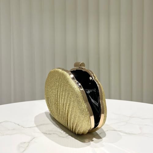 Image of Glitter Seashell Evening Clutch Purse Mini Chain Shoulder Bag Acrylic Shell Pearl Crossbody Bag