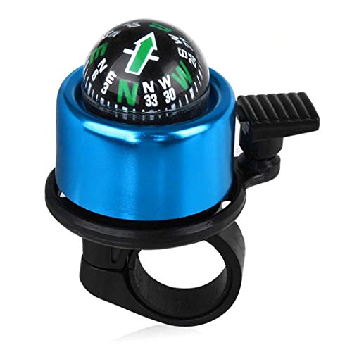 Roskio Mountain Aluminum Classic Loud Crisp Clear Sound Bicycle Bike Bell With Guide Newes for Adults Kids Cycling Blue