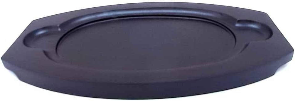 遠藤商事 Endo Shoji PST05001 Commercial Steak Plate, Iron Casting, Natural Wood