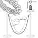 Rope Barriers, Rope Barrier Belt 3/4/5/10Ft Crowd Control Barrier Ropes, Twisted VIP Stanchion Rope with Stainless Steel Hooks, for Movie Theaters/Grand Openings, Silver Braided Hemp Rope for Queue Divider, 3(F1,2.2m/7.2ft/86.6in)