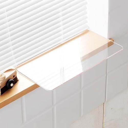 HCZKIUJY Extensor Adhesivo para Estante de alféizar de Ventana para Plantas de Interior, Extensor de mostrador de acrílico Transparente para Cocina, balcón, Escritorio de Oficina y Ven(Lxw-110x10cm)