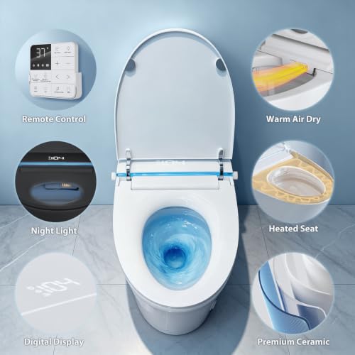 Image of Smart Toilet with Bidet Built in, Auto Flush and Open Close, 1.2GPF