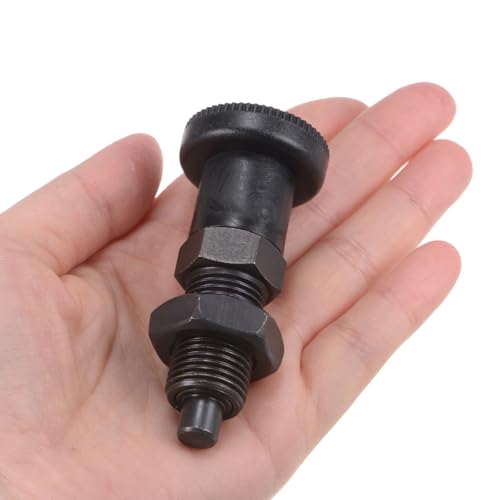 QUARKZMAN 3 Stück Druckfeder-Kugelsperrbolzen M16x1,5 Gewinde 8mm Stift-Durchmesser Kohlenstoffstahl Nicht-Verriegelung Einziehbarer Index-Sperrbolzen für Industrieanlagen, Schwarz