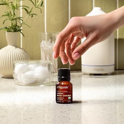 Image of Cliganic May Chang Essential Oil, 100% Pure Natural for Aromatherapy | Non-GMO Verified