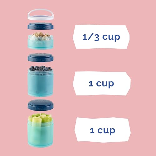 Image of Whiskware Stackable Snack Containers for Kids and Toddlers, 3 Stackable Snack Cups for School or Travel, Unicorn(Pack of 1)