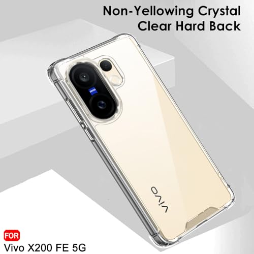 Image of TheGiftKart Crystal Clear Back Cover Case for Vivo X200 FE 5G | Shock Proof 360 Protection | Hard Clear Back Cover Case for Vivo X200 FE 5G (PC & TPU, Transparent Bumper)