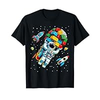 Master Builder Space Astronaut Building Blocks Bricks Boys T-Shirt