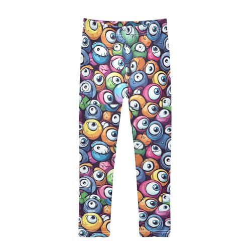 ZZKKO Girls Leggings Colorful Eyeballs Toddler Girls Clothes Leggings for Girls Toddler Girls Leggings 3-4T