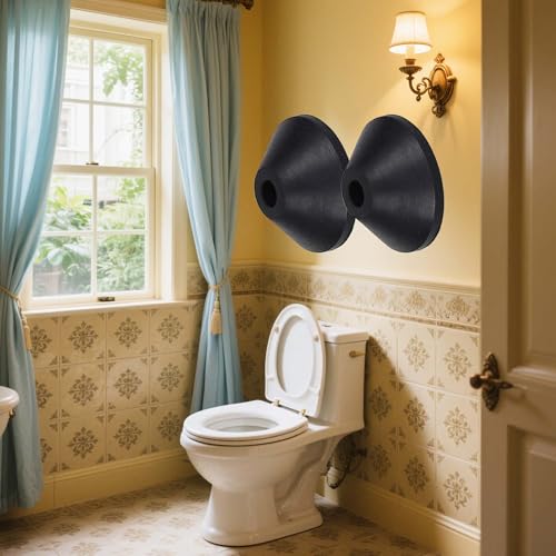 TUKEVA 12 Stück befestigung konische gummidichtung M6 Toilettenbolzen Gummischeiben Konische Gummischeiben für Toilettenbolzen Dichtungen für Toilettenbehälter zu Schüsselbolzen (Schwarz, 6mm)