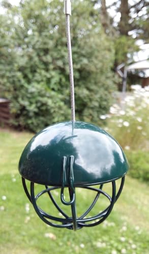 2er Set Meisenknödelhalter mit Dach Vogelfutterstation Metall Gartenvögel Wildvögel (FB481)