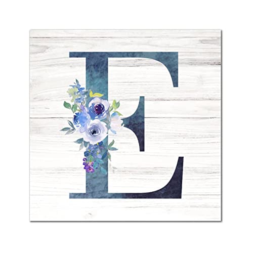 Lettre E en bois bleu marine haut de gamme décoration vintage