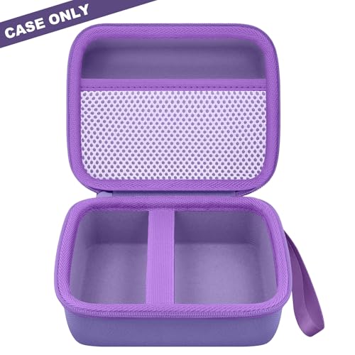 Image of Hard Case for Nelko PP01 /PP03 Color Mini Portable Printer, Shockproof Travel Carrying Case with Mesh Pocket & Hand Strap, Protective Storage Bag, Purple