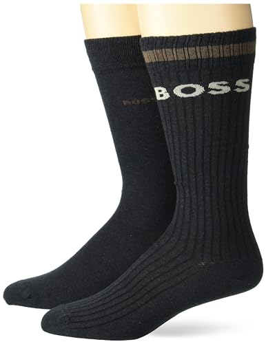 BOSS Two Pack Socks with Ribbed Structure and Logo Design