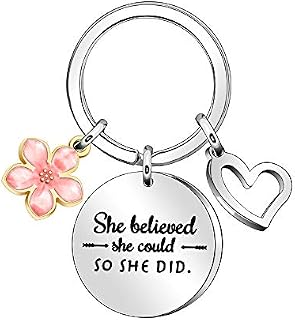 Inspirational Quote Keyring Keychain Gifts Women Girl's Key Ring Chain Gift for Daughter, Niece, Sister, Best Friends