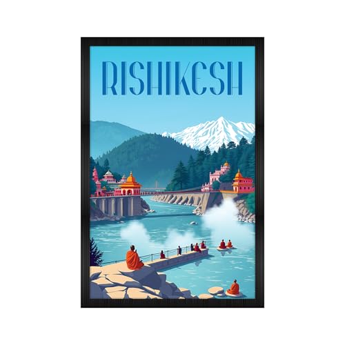 Image of CodersParadise Framed Wall Poster (12x18 Inch) | Inspirational Quote Wall Art | Minimalist Motivational Home Decor for Living Room & Office | Ready-to-Hang Display Frame (Rishikesh)