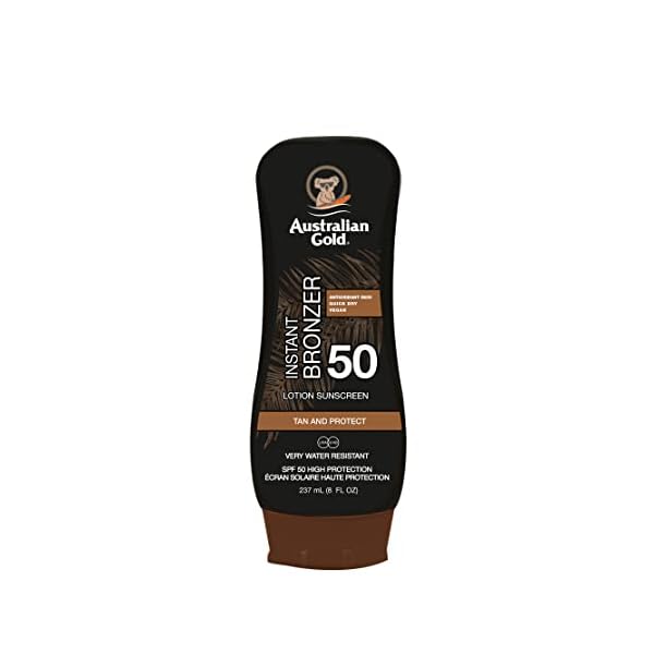 41QoMg1SNQL. SS600 - Australian Gold Sunscreen Spf50 Lotion With Bronzer 1 Unidad 240 G, Marron, Fresh, 237 Mililitro