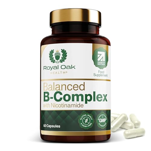 Royal Oak Health Methylated Vitamin B Complex with Nicotinamide - High Strength Sustained Release Complete Spectrum B Vitamins for Men & Women, B1, B2, B3, B5, B6, B7, B12, Inositol & Folic Acid