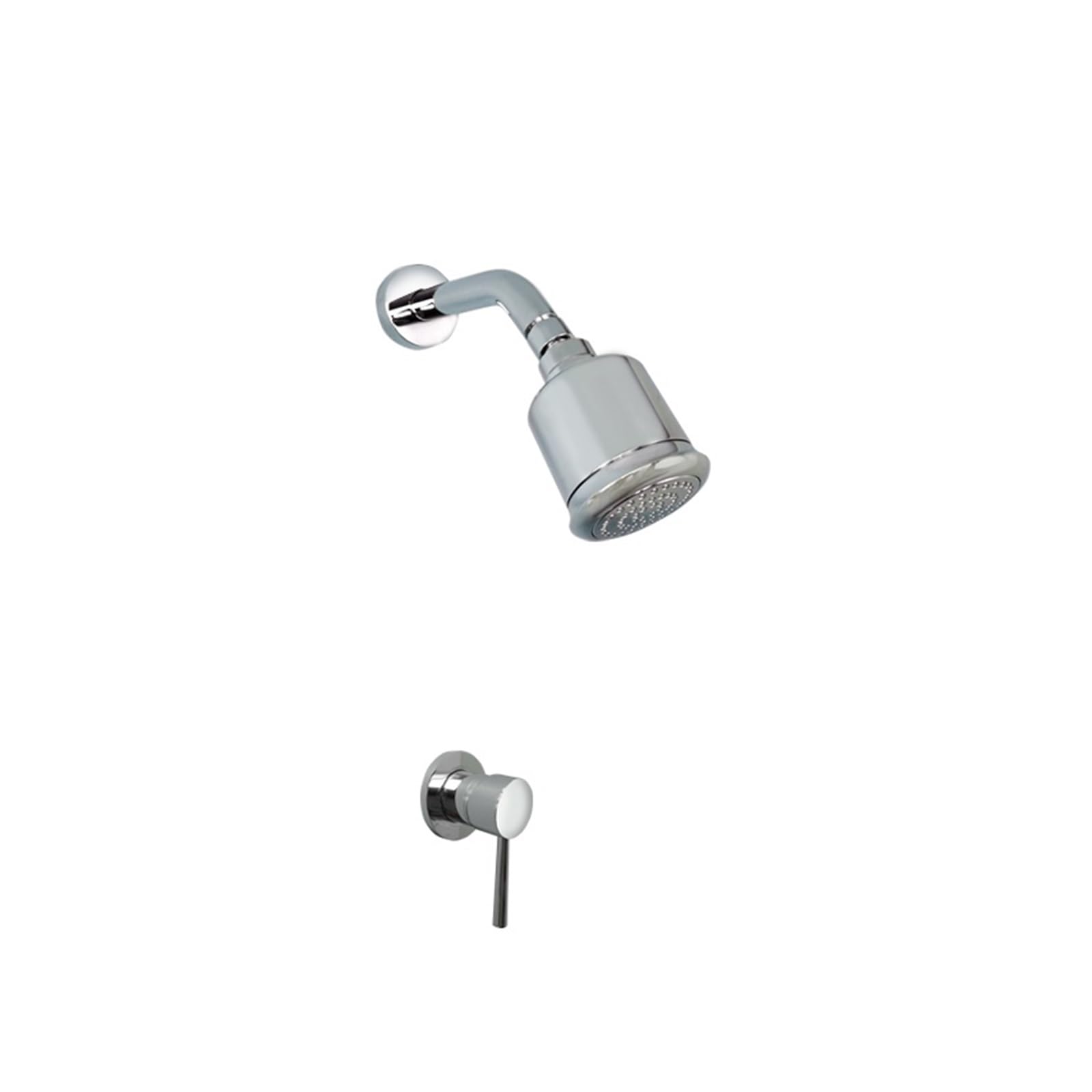 Robinet de douche mural chrome et noir mat avec vanne laiton