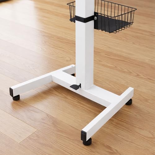 Image of Isomars Ergonomic Height Adjustable Laptop Table. Sit Stand Table with Lockable Wheels. Standing Desk for Home & Office with Adjustable Height