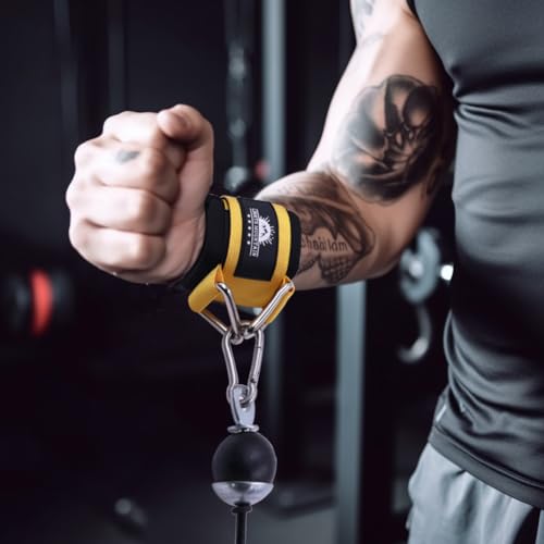 Image of Adjustable Wrist Cuffs Neoprene Padded Straps for Cable Machines Strength Training Equipment