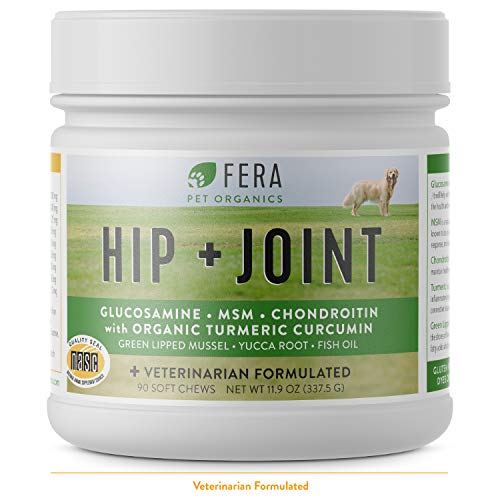FERA PET ORGANICS Glucosamine Chondroitin Chews for Dogs - All Natural Hip