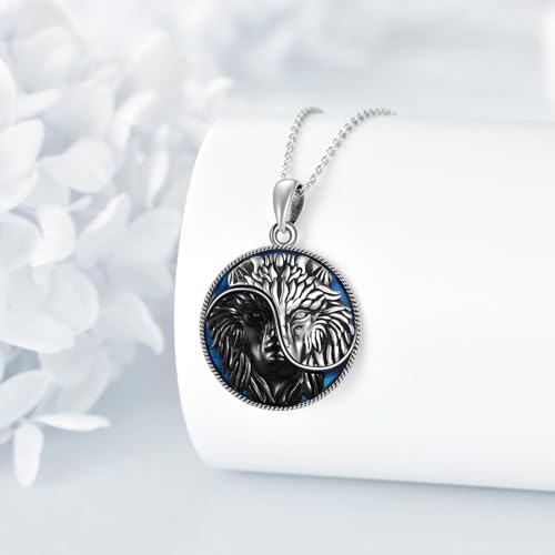 Yin Yang Wolf Necklace for Women 925 Sterling Silver Yin Yang Wolf Pendant Necklace Jewelry Gifts for Men Women2
