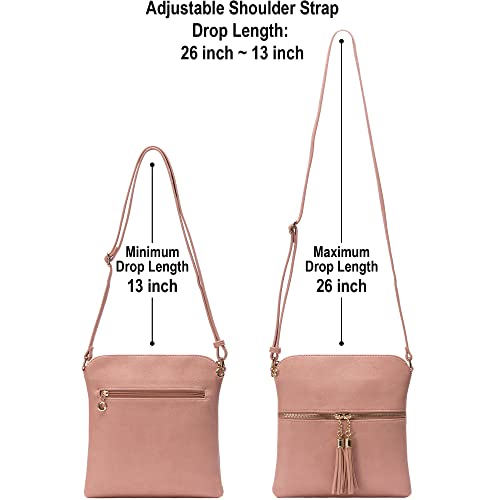Image of Solene Womens Lightweight Medium Crossbody Purse with Tassel, Perfect Size Crossbody Bags for Daily Use, travel