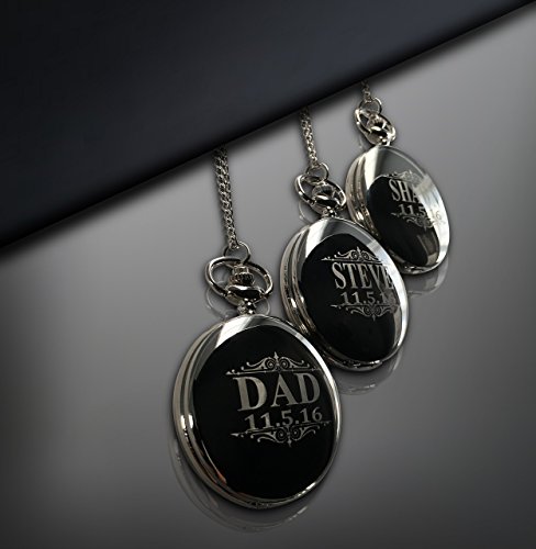 Pocket Watch Set Of 3, Silver Personalized Wedding Gift Set Of 3 Pocket Watches, Gift Box Included, Stainless Chains Included, Engraving Included. #TOP7