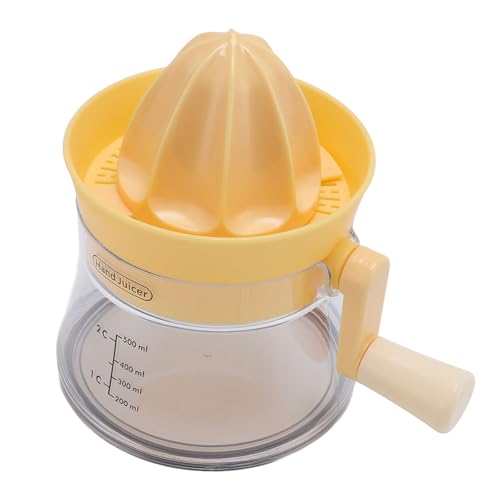 Manual Citrus Juicer Hand Crank Juicer Spiral Pressing 500ml Capacity with Anti Slip Silicone Base for Oranges Lemons Limes Grapefruits