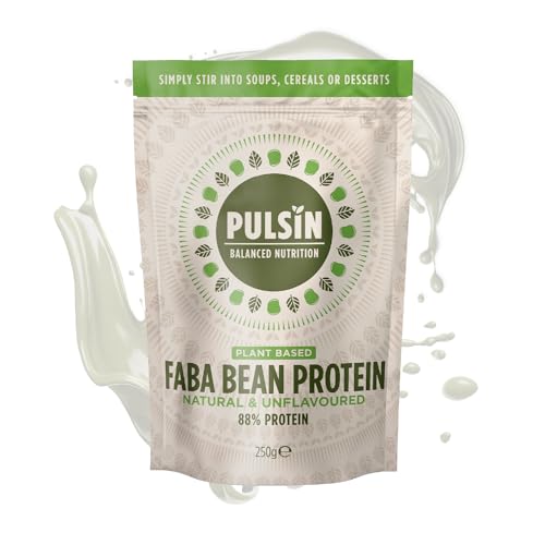 Pulsin - Natural Unflavoured Vegan Faba Bean Protein Powder - 250g - 8.8g Protein 0.2g Carbs 42 Kcal Per Serving - Gluten Free Plant Based Palm Oil Free & Dairy Free Protein