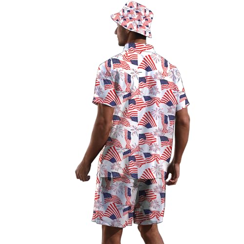 2 Piece Outfits Hawaiian Shirt and Shorts with Hat4