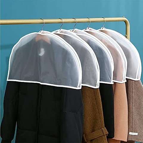 Fxkoolr Clear Vinyl Shoulder Covers Closet Suit Protects Storage Home Decor Set of 10 12"H x 24"W x 2"D for Suit, Coats, Jackets, Dress Closet Storage Cover