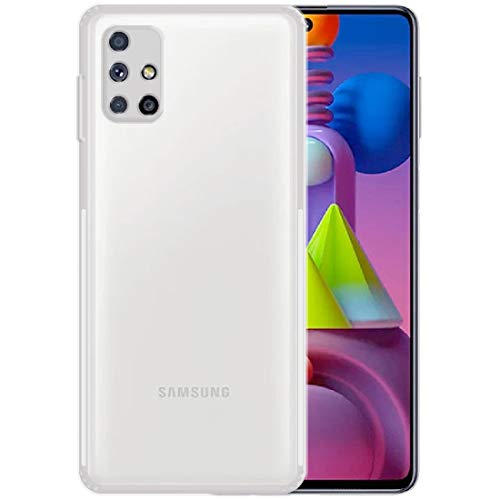 Image of Amazon Brand - Solimo Soft & Flexible Anti Dust Plug Back Cover for Samsung Galaxy M51 (Silicone | Transparent)